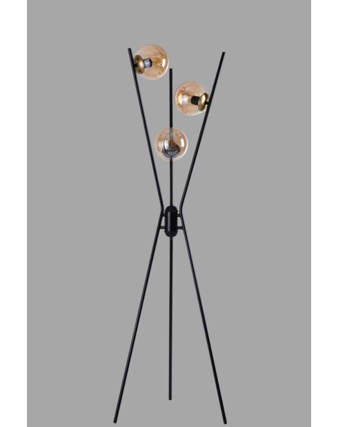Lampadaire 8942 noir, doré et miel - H.155 cm