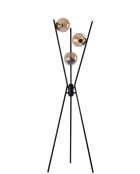 Lampadaire 8942 noir, doré et miel - H.155 cm