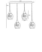 9062 Suspension aus Honig und Gold - H.80 cm
