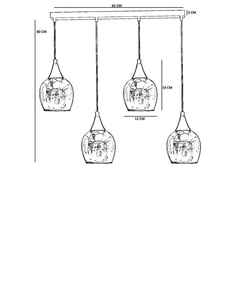 9062 Suspension aus Honig und Gold - H.80 cm