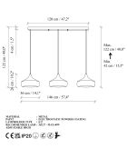 Yildo hanglamp - L-253 zwart - 146x36x122 cm