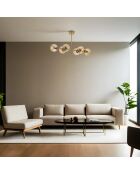 Suspensión 8797 en ámbar, dorado y negro - H.65 cm