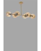 Suspensión 8797 en ámbar, dorado y negro - H.65 cm