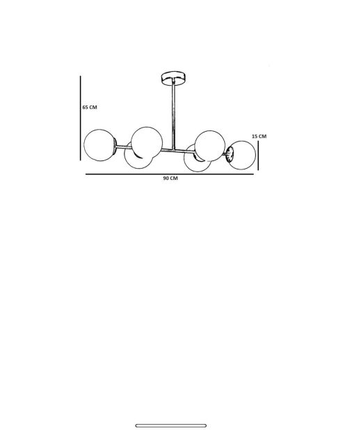 Suspensión 8797 en ámbar, dorado y negro - H.65 cm