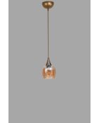 Suspension 9062 miel et dorée - H.80 cm