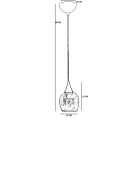 Suspension 9062 miel et dorée - H.80 cm