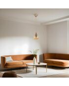 8809 hanglamp in amber en goud - D.15x70 cm