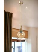 8809 hanglamp in amber en goud - D.15x70 cm