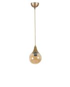 8809 hanglamp in amber en goud - D.15x70 cm