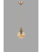 8809 hanglamp in amber en goud - D.15x70 cm