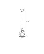 8809 hanglamp in amber en goud - D.15x70 cm