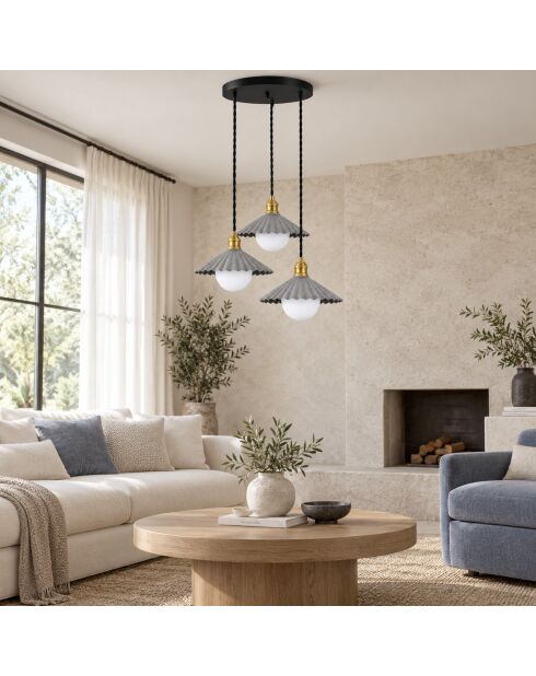 Suspension Plise grise - 67x67x96 cm