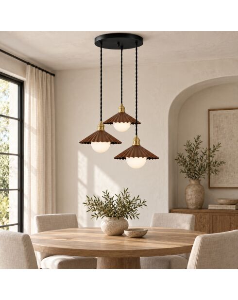Suspension Plise marron foncé - 67x67x96 cm