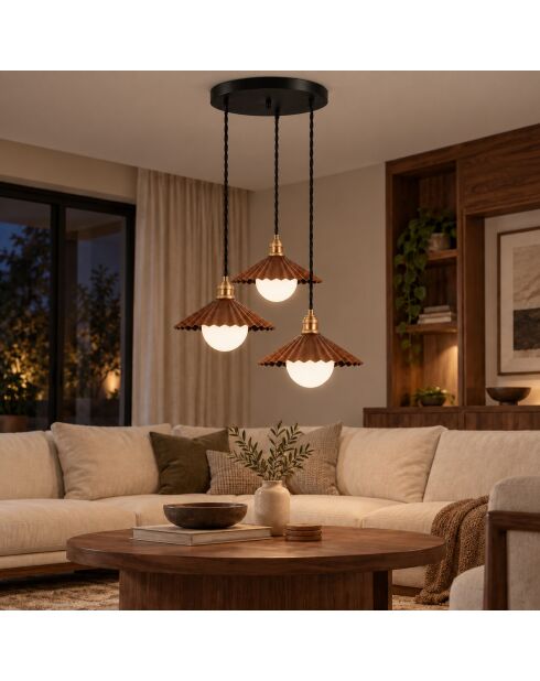 Suspension Plise marron foncé - 67x67x96 cm