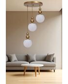 9050 hanglamp in wit en goud - H.80 cm