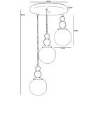 9050 hanglamp in wit en goud - H.80 cm