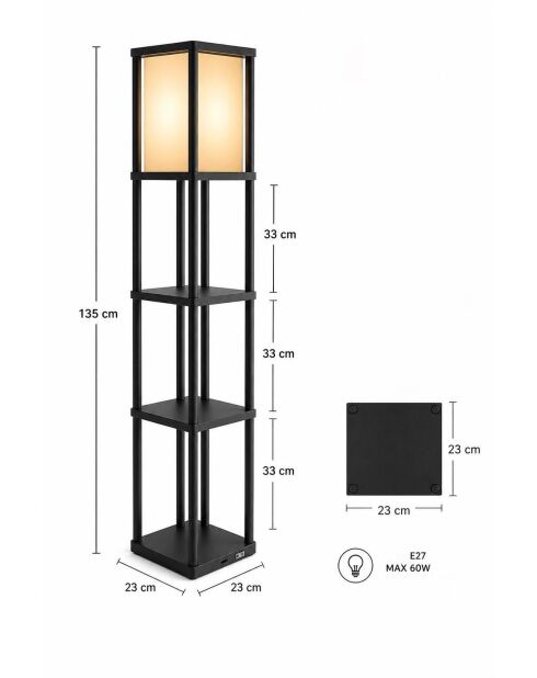 Lampadaire Last Chance noir - D.23 cm