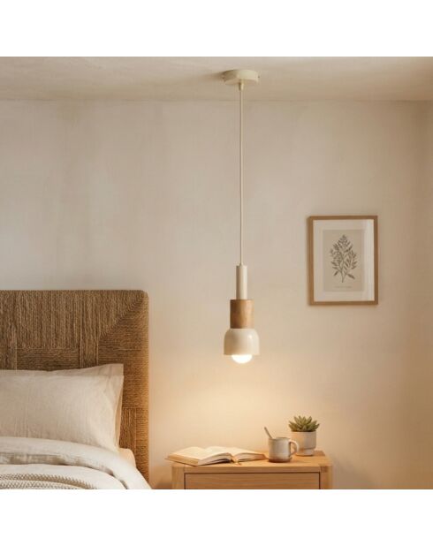 Elwood beige hanglamp - H.30-90 cm