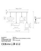 Suspension Novella multicolore - H.28-100 cm