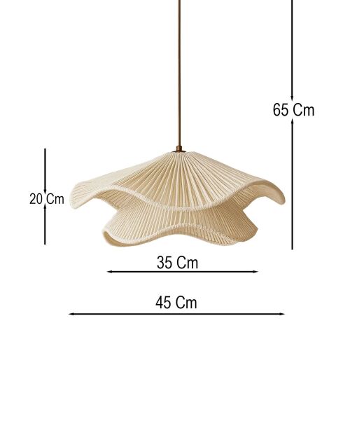 BK224 ecru hanglamp - H.18 - 52 cm
