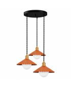 Oranje hanglamp Plise - 67x67x96 cm