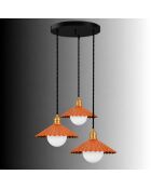 Oranje hanglamp Plise - 67x67x96 cm