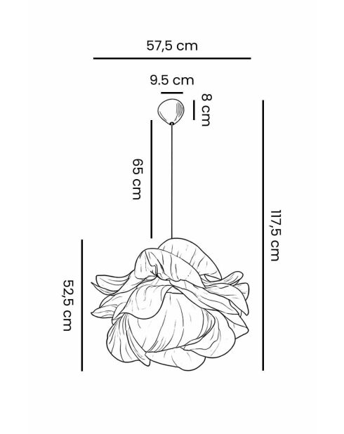 MOD0008 sospensione bianca - H.115- 120 cm