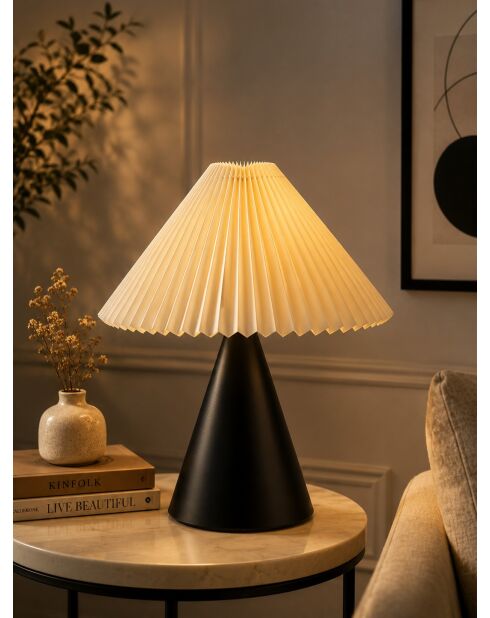Lampe à poser 9094 blanche et noire - H.41 cm
