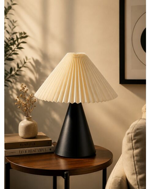 Lampe à poser 9094 blanche et noire - H.41 cm