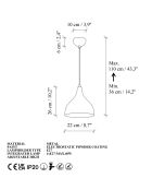 Suspension Scandi crème - H.36-110 cm