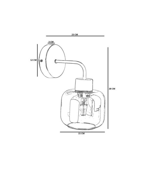 Lampada da parete 9060 miele e oro - H.28 cm
