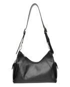 Borsa a tracolla in pelle martellata nera - 19x33x13,5 cm