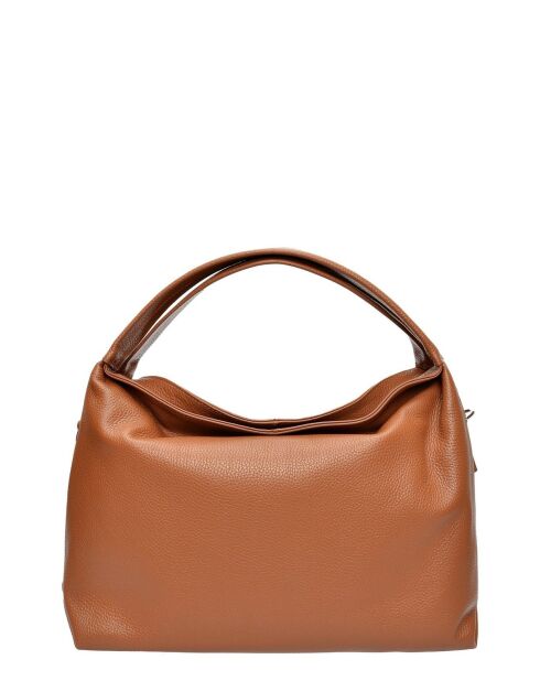 Hobo-Tasche aus cognacfarbenem Rindsleder - 35x41x10 cm