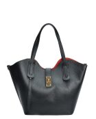 Borsa a tracolla in vacchetta nera - 24x29x13 cm