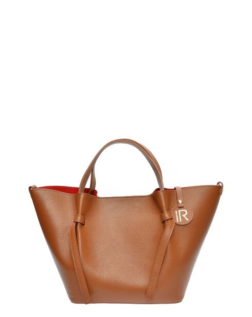 Handtasche aus cognacfarbenem Rindsleder - 24x38x13,5 cm