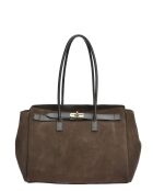 Borsa a tracolla in vacchetta marrone scuro - 25x31x10 cm