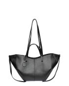 Schwarze Schultertasche aus Rindsleder - 22x33x10 cm