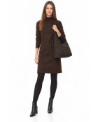 Hobo-Tasche aus dunkelbraunem Veloursleder - 32x40x12 cm