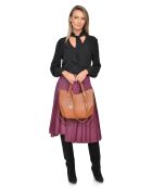 Schultertasche aus cognacfarbenem Rindsleder - 22x33x10 cm
