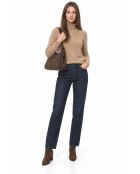 Hobo-Tasche aus dunkelbraunem Veloursleder - 20x25x12 cm