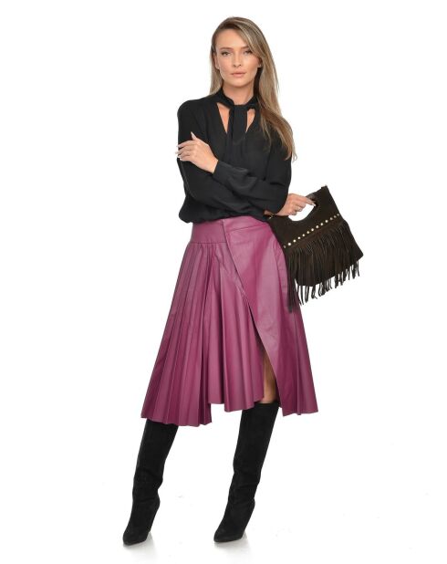Dunkelbraune Handtasche aus Veloursleder - 24,5 x 27,5 x 7 cm