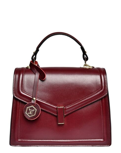 Handtasche aus weinrotem Rindsleder - 21x26x8 cm