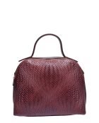 Handtasche aus weinrotem Rindsleder - 27x34x16 cm