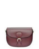 Weinfarbene Schultertasche aus Leder - 16x23x6,5 cm
