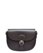 Dunkelbraune Schultertasche aus Leder - 16x23x6,5 cm