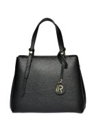 Handtasche aus schwarzem Rindsleder - 22x26x13 cm