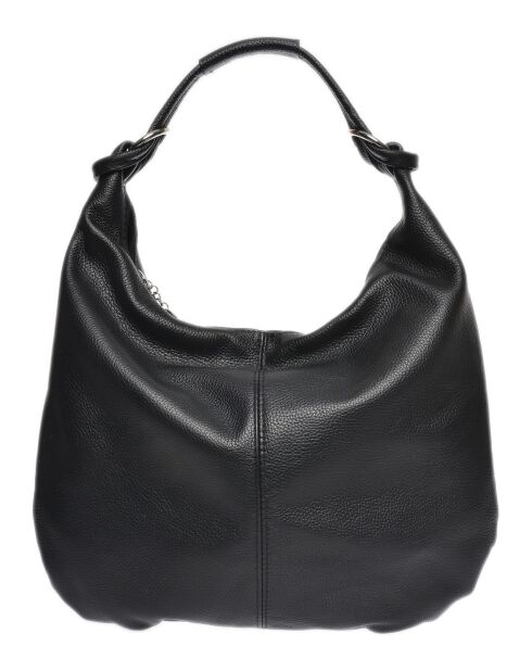 Hobo-Tasche aus schwarzem Rindsleder - 34x44x5 cm