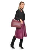 Hobo-Tasche aus weinrotem Rindsleder - 35x41x10 cm