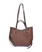 Braune Schultertasche aus Rindsleder - 22x33x10 cm