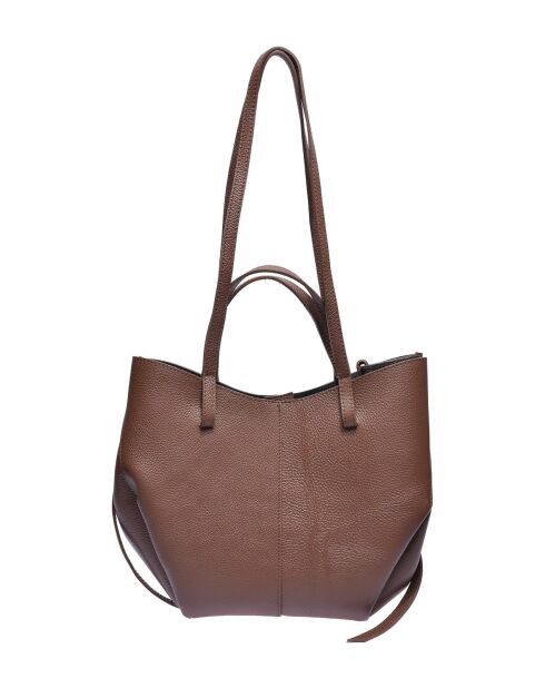 Braune Schultertasche aus Rindsleder - 22x33x10 cm